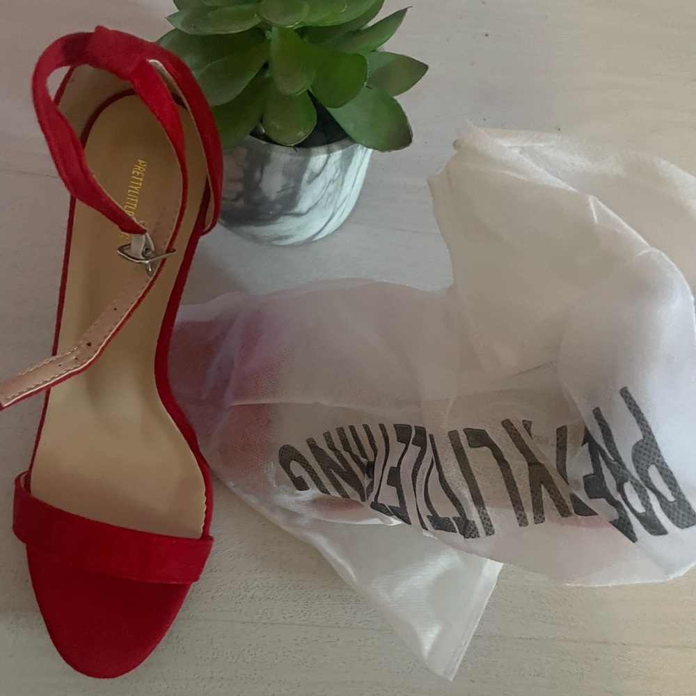 Red High Heel Sandals - Picture 2 of 9